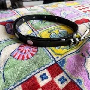 Plus Size 3X Torrid Black And Silver Grunge Thin Belt